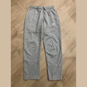 Nike Club Fleece Gray Sweatpants Men's XS Xtra-Small Open Hem Pants Swoosh Logo